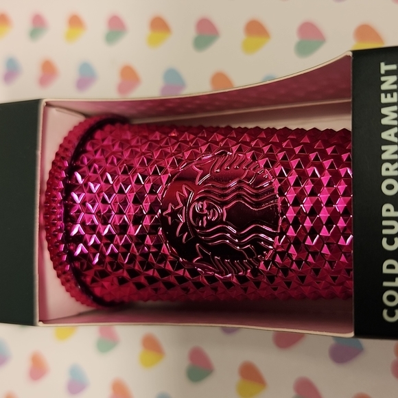 BNIB Starbucks Holiday 2022 Sangria Metallic cup Jeweled Ornament KeyChain - Picture 2 of 6